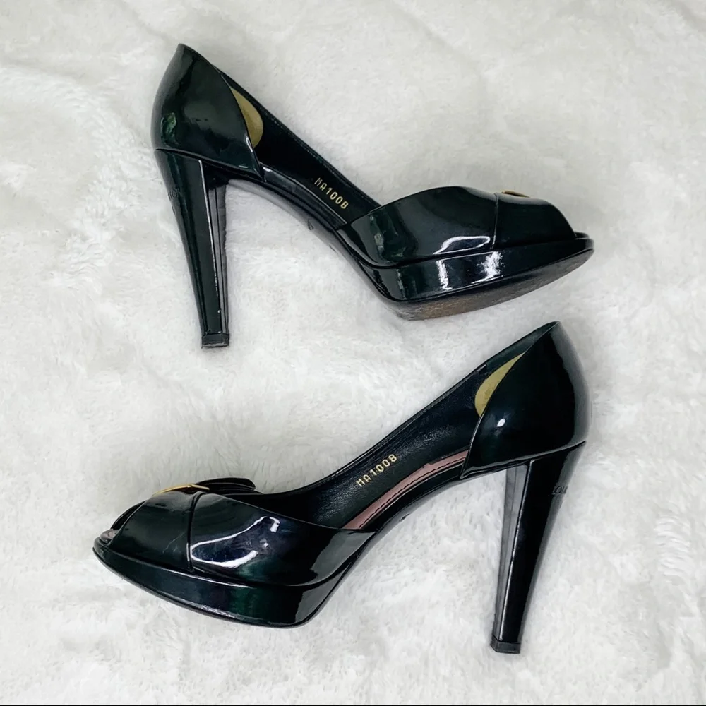 ✨ Authentic Louis Vuitton Patent Leather Peep-Toe Pumps ✨